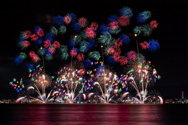 松江水郷祭の花火